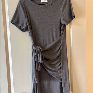 Kaileigh Charcoal Tie-Front Dress